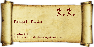 Knipl Kada névjegykártya